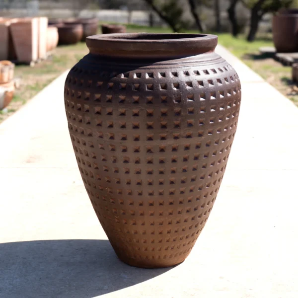 Black Clay Dimpled Planter