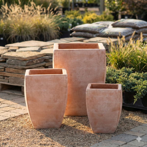 Terracotta Square Bowed Planter